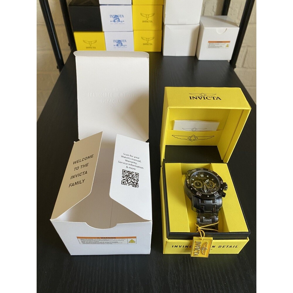 NEW Invicta Men's 48mm Pro Diver SCUBA Chronograph COMBAT Triple Black SS Watch